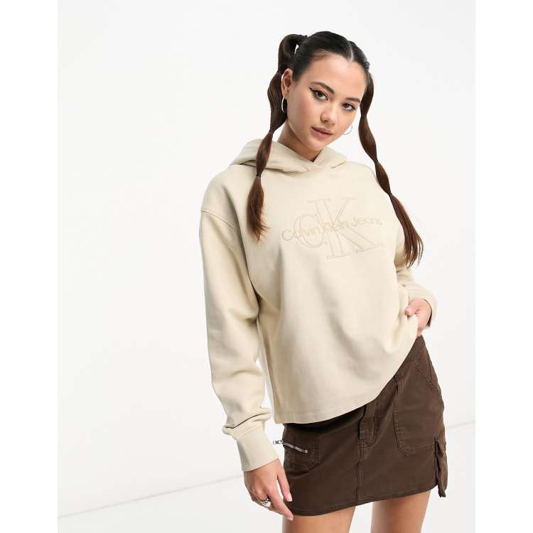 Calvin klein hotsell beige hoodie