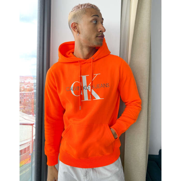 Calvin Klein AOP monogram hoodie in navy exclusive to ASOS