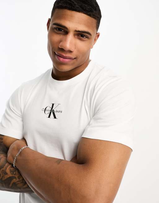 Buy Calvin Klein Jeans White Core Monogram Regular T-Shirt from