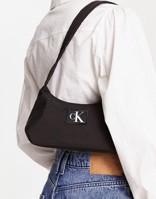 Calvin Klein Jeans  monogram logo shoulder bag in black