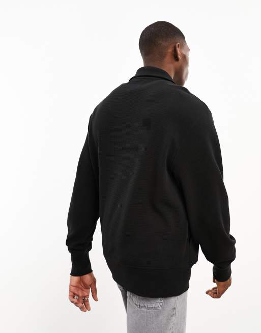 Calvin Klein Jeans glitched CK logo crew neck sweatshirt in black