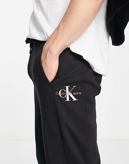 ASOS sweatpants logo Calvin Jeans black Klein | monogram in