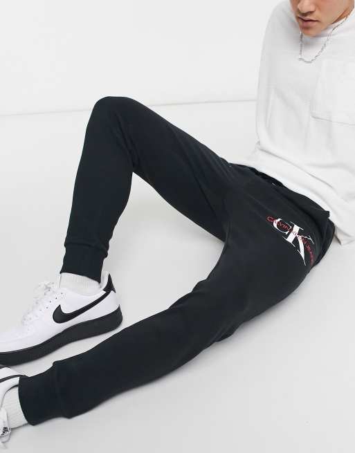 Klein black sweatpants Jeans monogram in | Calvin ASOS logo