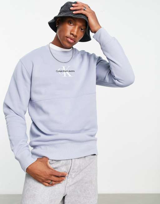 Calvin Klein Monogram Sweatshirt in Blue for Men