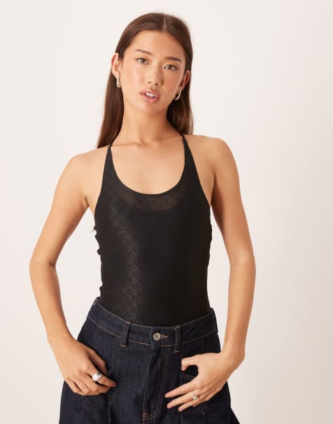 Calvin Klein Jeans monogram mesh body in black - view 1