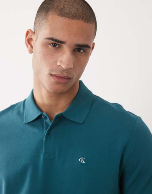 Calvin Klein Jeans Monogram pikétröja i blått, 3 av 5