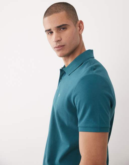 Calvin Klein Jeans Monogram pique-poloshirt i blå, 4 af 5