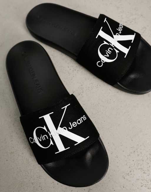 Black calvin shop klein sliders