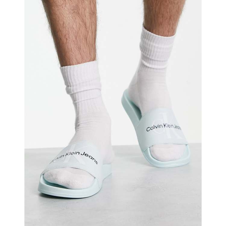 White calvin cheap klein sliders