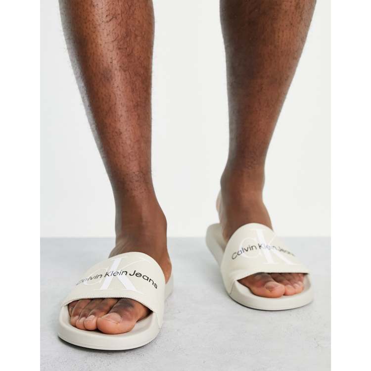 White calvin klein on sale slides