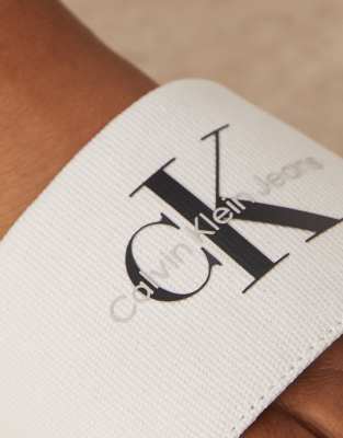 Calvin Klein Jeans Est.1978 Monogram Slides In White