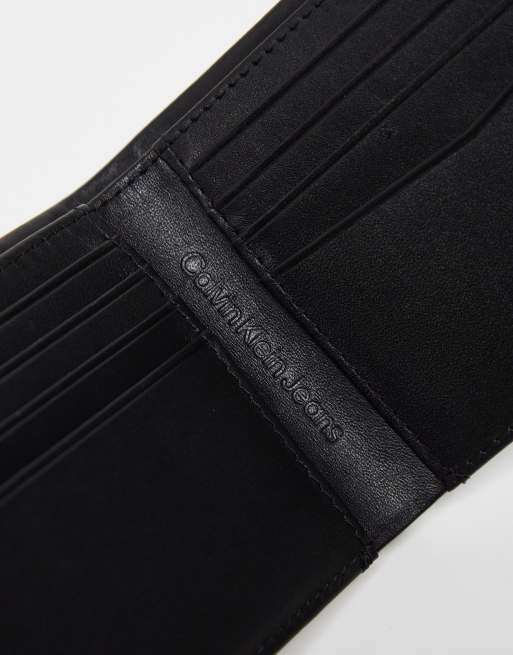 Men's Black Leather Monogram Soft Bifold Wallet Calvin Klein K50K510137-0GJ