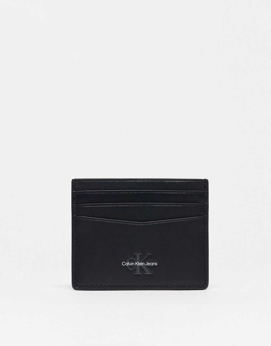 Calvin Klein Jeans Est.1978 Monogram Soft Card Case In Black