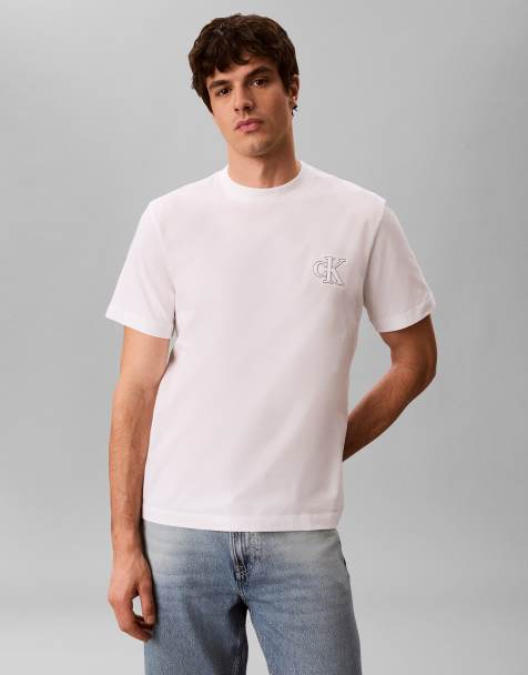 Calvin Klein Jeans monogram t-shirt in white - view 1