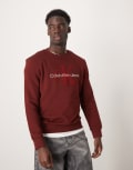 [Calvin Klein Jeans] Calvin Klein Jeans monologo archive crew neck sweatshirt in red 46 RUSTED ROOT