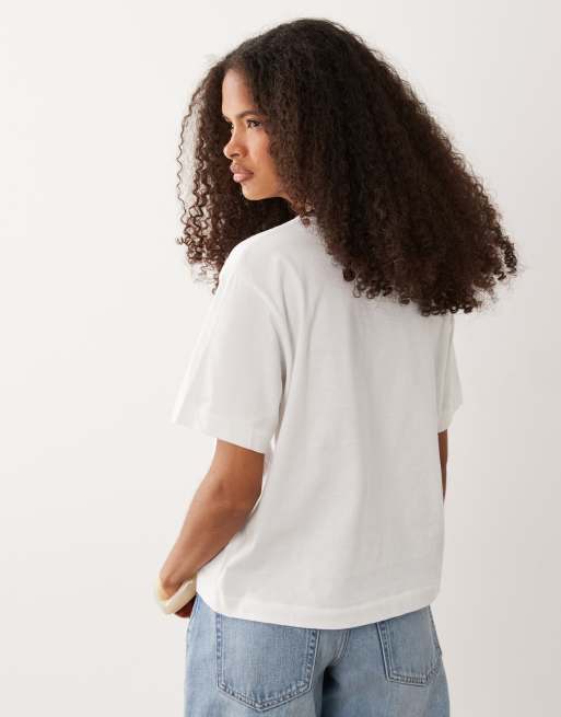 Calvin Klein Jeans Monologo boxy t-shirt in white, 4 of 4