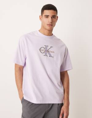 Calvin Klein Jeans Monologo elevated t-shirt in lilac