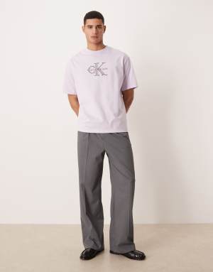 Calvin Klein Jeans Monologo elevated t-shirt in lilac