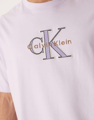 Calvin Klein Jeans Monologo elevated t-shirt in lilac