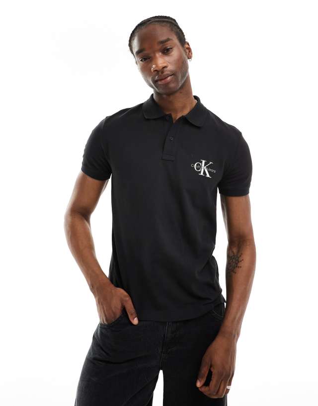 Calvin Klein Jeans - monologo polo shirt in black