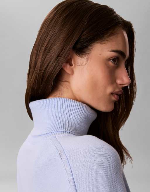 Calvin Klein Jeans Monologo pull col roulé bleu doux, 6 de 7