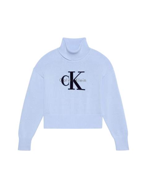 Calvin Klein Jeans Monologo Rollkragenpullover in Sweet Blue - view 1