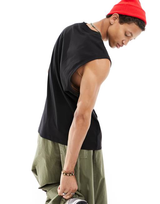 Calvin Klein Jeans monologo sleeveless t-shirt in black, 2 of 4