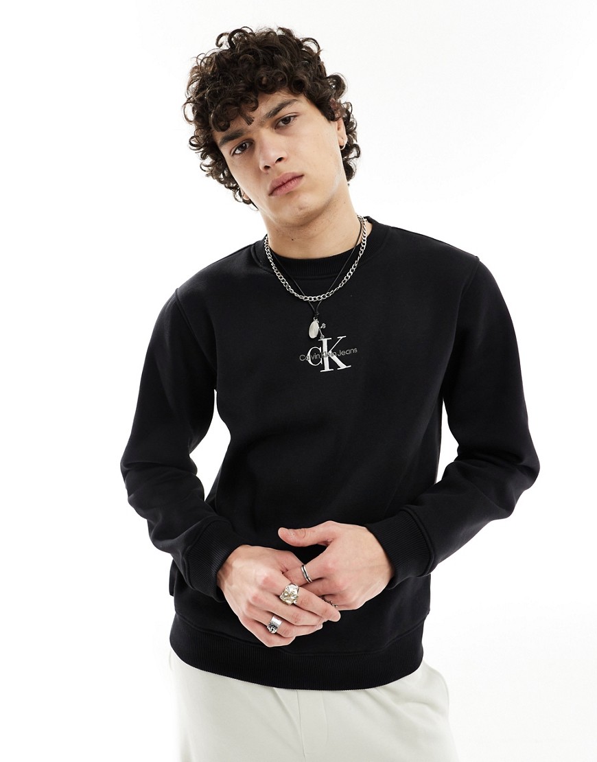 Calvin Klein Jeans monologo sweatshirt in black