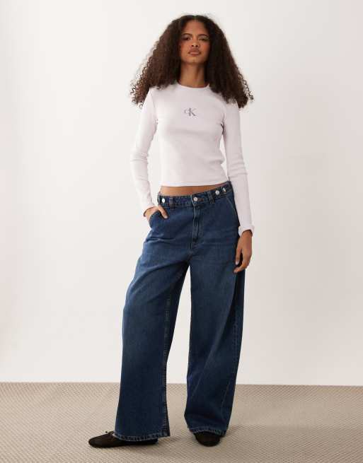 Calvin Klein Jeans Monologo t-shirt à manches longues rose bébé, 2 de 4