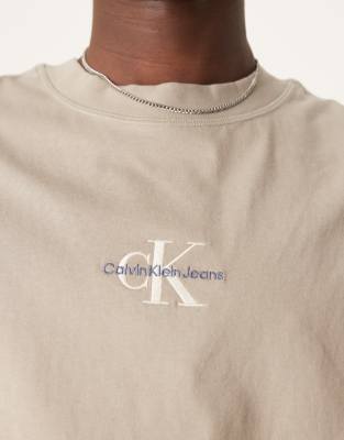 Calvin Klein Jeans Est.1978 Monologo Tank Top In Neutral