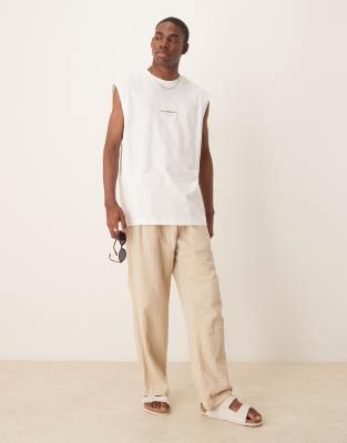 Calvin Klein Jeans Est.1978 Monologo Tank Top In White