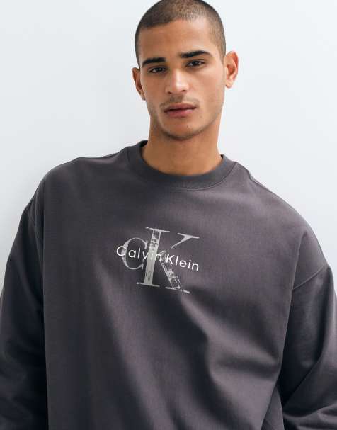 Calvin Klein Jeans Monologo Terry sweatshirt in black - view 1
