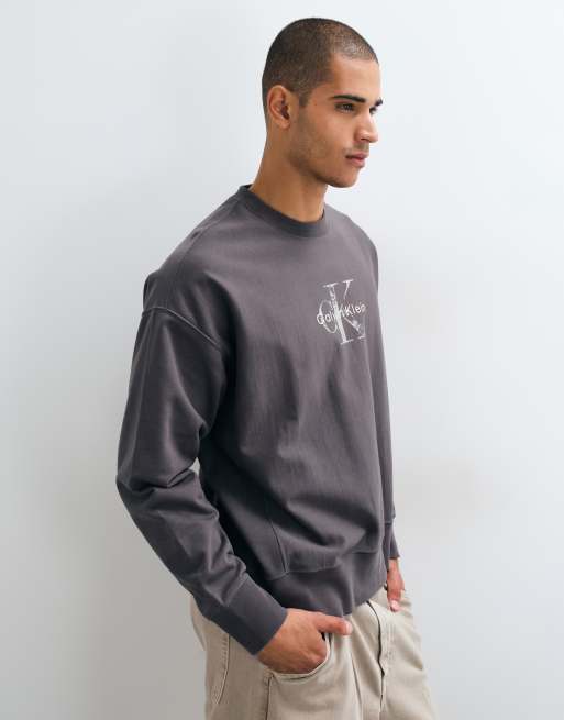 Calvin Klein Jeans Monologo Terry sweatshirt in black, 5 of 5