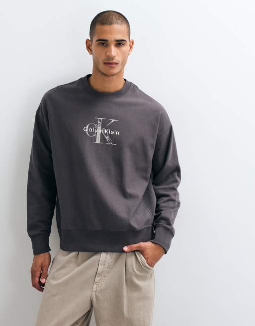 Calvin Klein Jeans Monologo Terry sweatshirt zwart, 4 van 5
