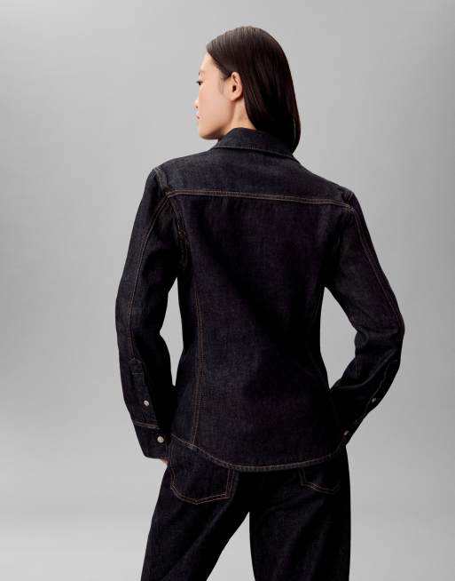 Calvin Klein Jeans - Mørk forvasket denimskjorte med indsyet talje, 2 af 4