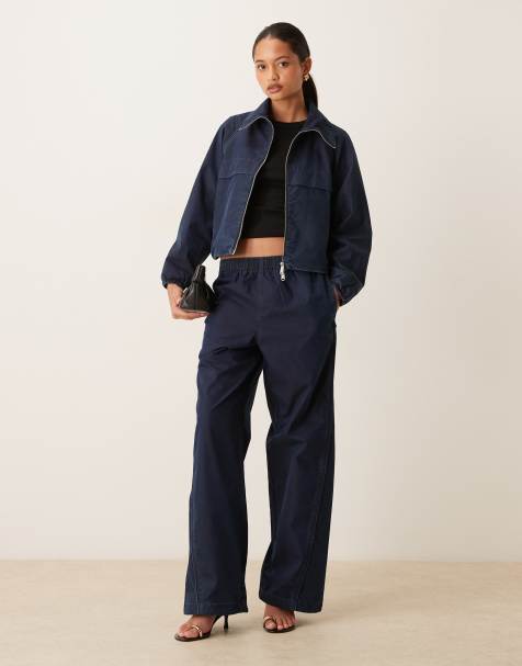 Calvin Klein Jeans - Mørk marineblåt sæt med jakke og bukser i nylon og denim - view 1