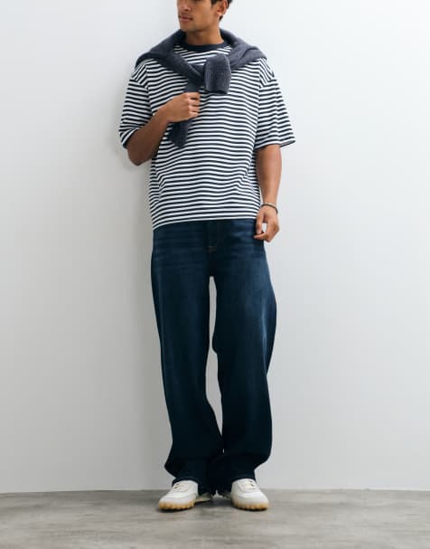 Calvin Klein Jeans - Mørkeblå forvaskede og baggy jeans med afslappet pasform - view 1