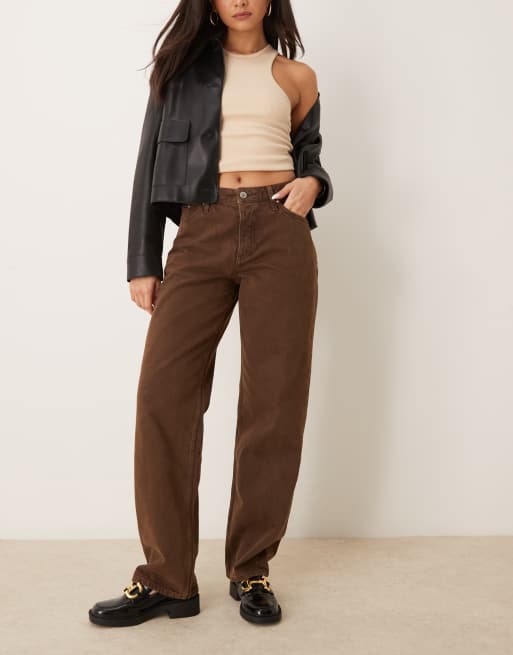 Calvin Klein Jeans - Mørkebrune og løstsiddende 90'er jeans - Kun hos ASOS