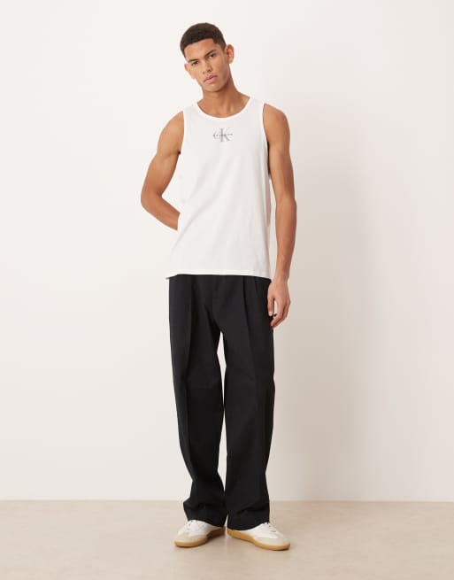 Calvin Klein Jeans – Muskelshirt in Weiß mit klassischem Logo , 2 von 5