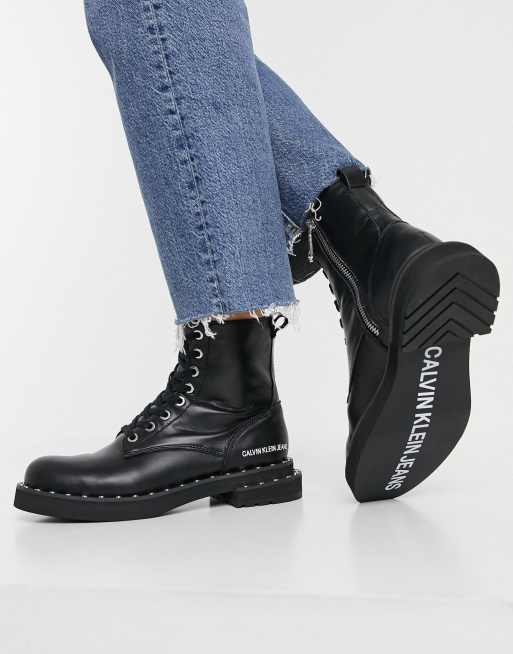 Calvin Klein Jeans Nannie boots in black ASOS