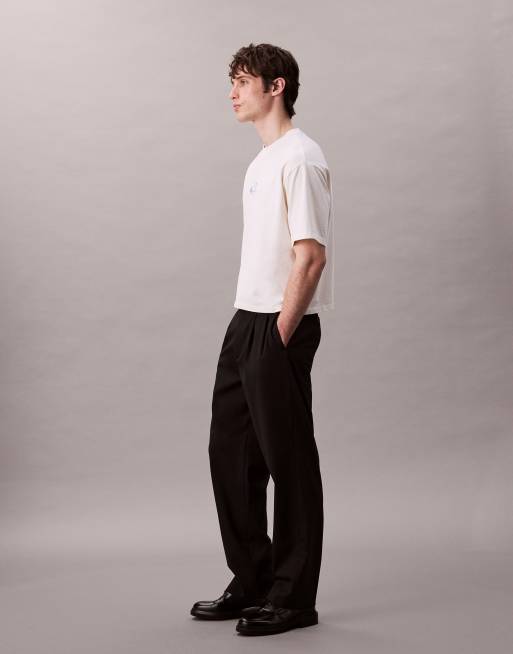 Calvin Klein Jeans – Naturvit t-shirt i oversize med boxig passform och monogramlogga, 5 av 5
