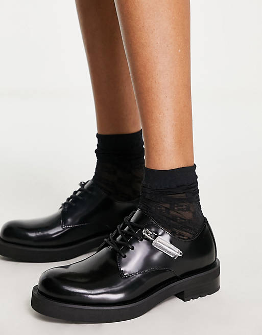 Uplifted mord Rang Calvin Klein Jeans neana flat shoes in black | ASOS