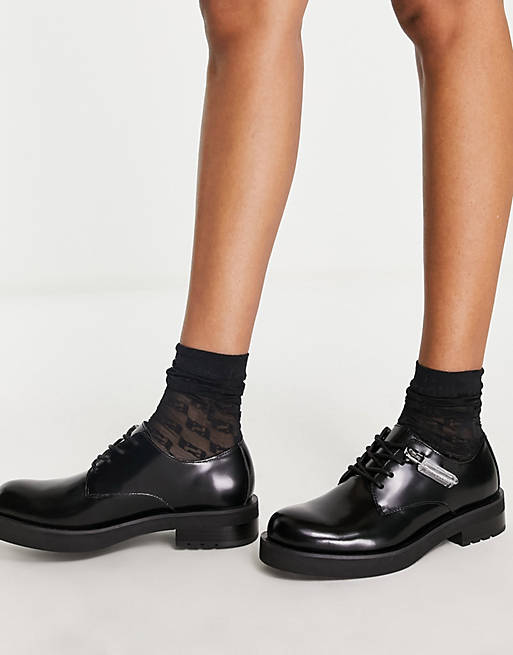 Calvin Klein Jeans neana flat shoes in black | ASOS