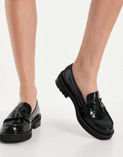 Black calvin store klein loafers