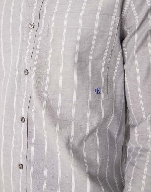 Calvin Klein Jeans – Niebieska koszula oxford w klasyczne paski, 5 z 5