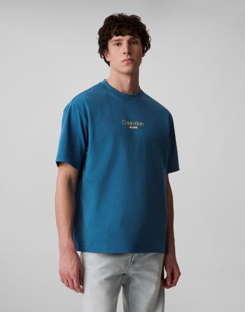 Calvin Klein Jeans relaxed fit logo t-shirt in blue
