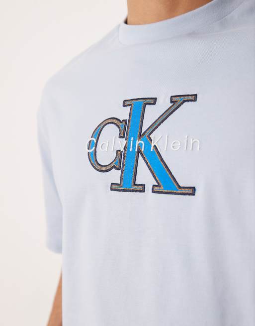 Calvin Klein Jeans – Niebieski T-shirt z logo , 5 z 5