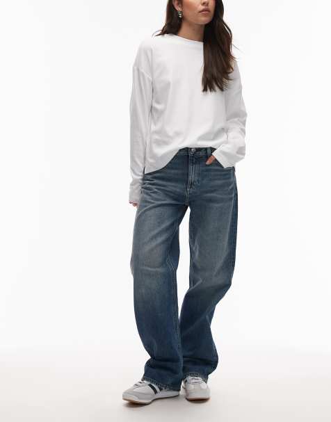 Calvin Klein Jeans – Niebieskie jeansy z prostymi nogawkami i efektem piaskowania w stylu lat 90. - view 1