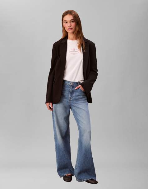 Calvin Klein Jeans – Niebieskie luźne jeansy z obniżonym stanem w stylu vintage - view 1