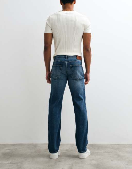 Calvin Klein Jeans – Niebieskie sprane jeansy o prostym kroju, 4 z 5